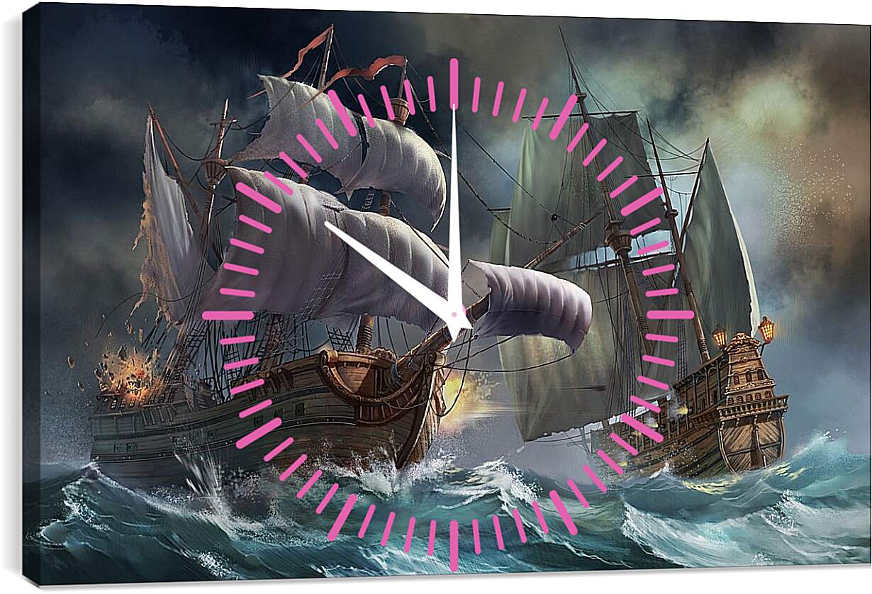 Часы картина - Корабли