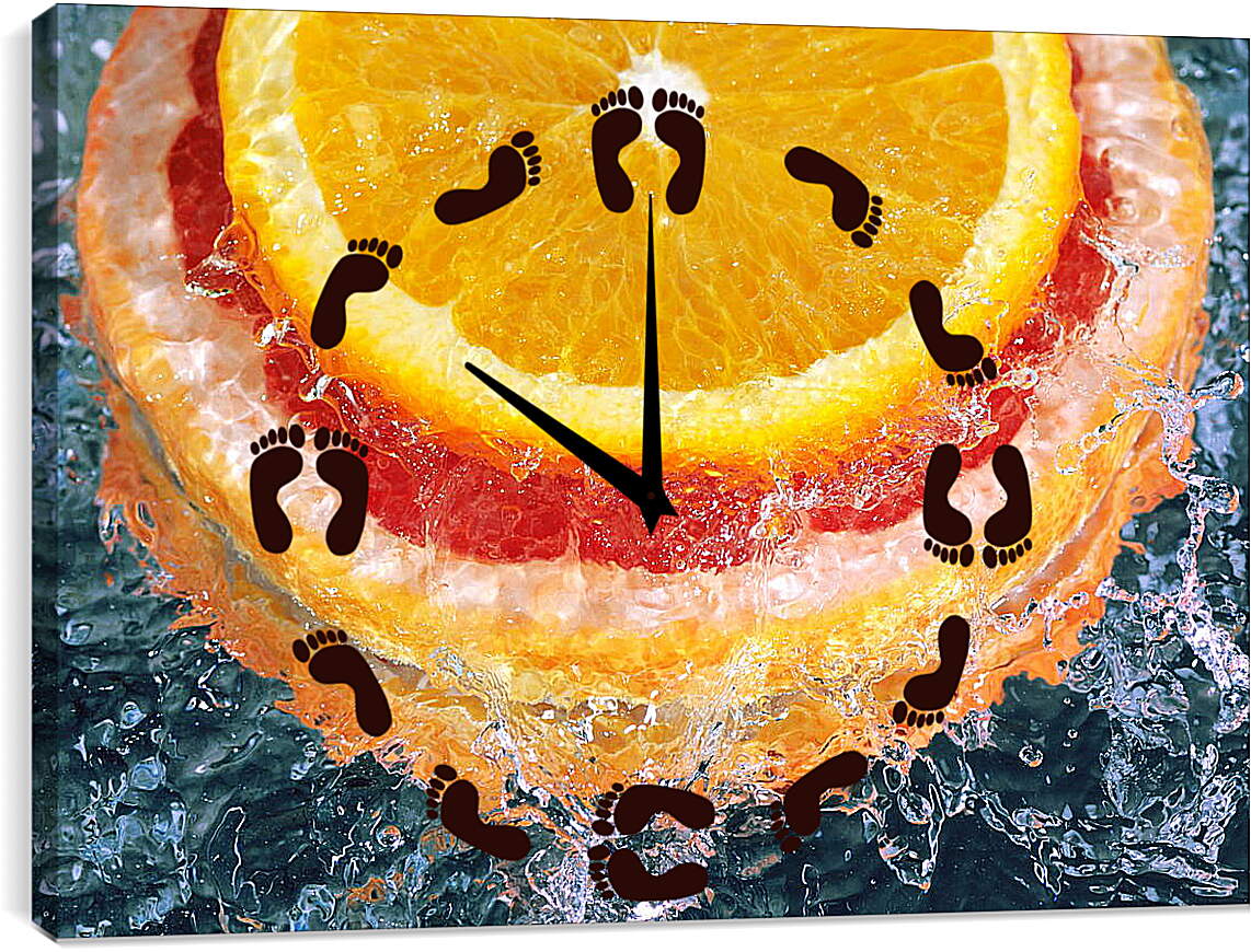 Часы картина - Цитрусовые в воде