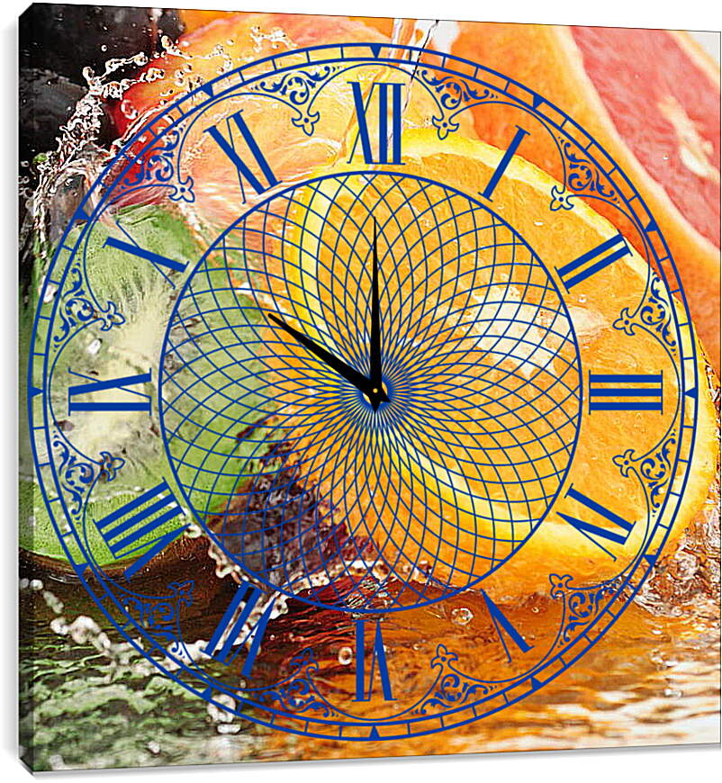 Часы картина - Фрукты и вода