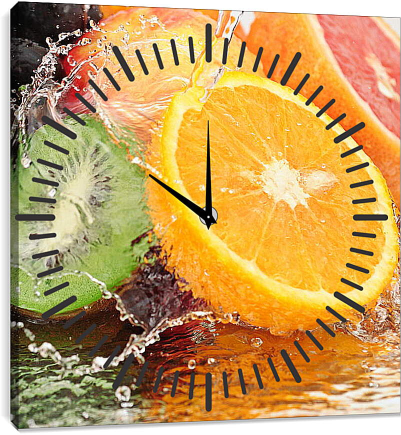 Часы картина - Фрукты и вода