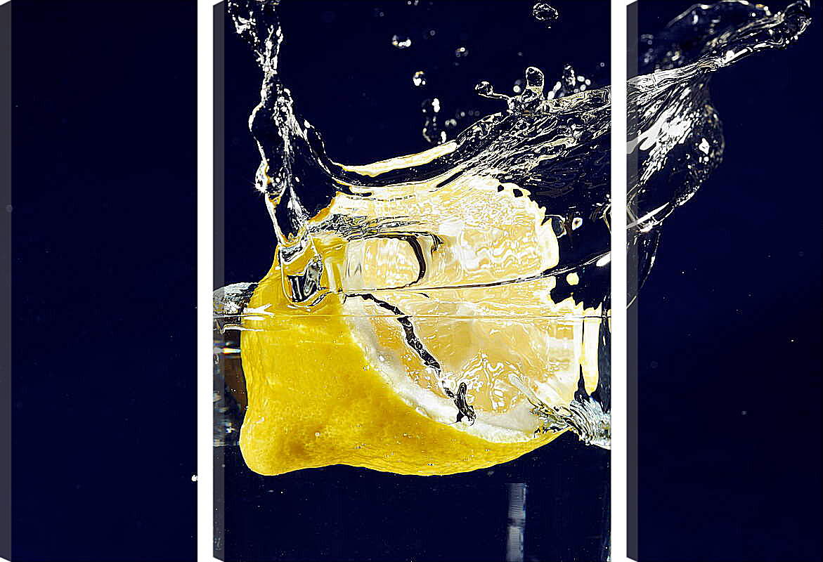 Модульная картина - Лимон в стакане воды
