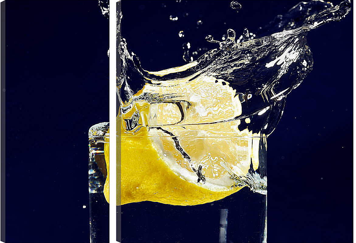 Модульная картина - Лимон в стакане воды