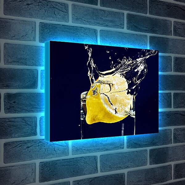 Лайтбокс световая панель - Лимон в стакане воды