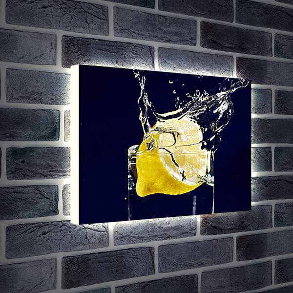 Лайтбокс световая панель - Лимон в стакане воды