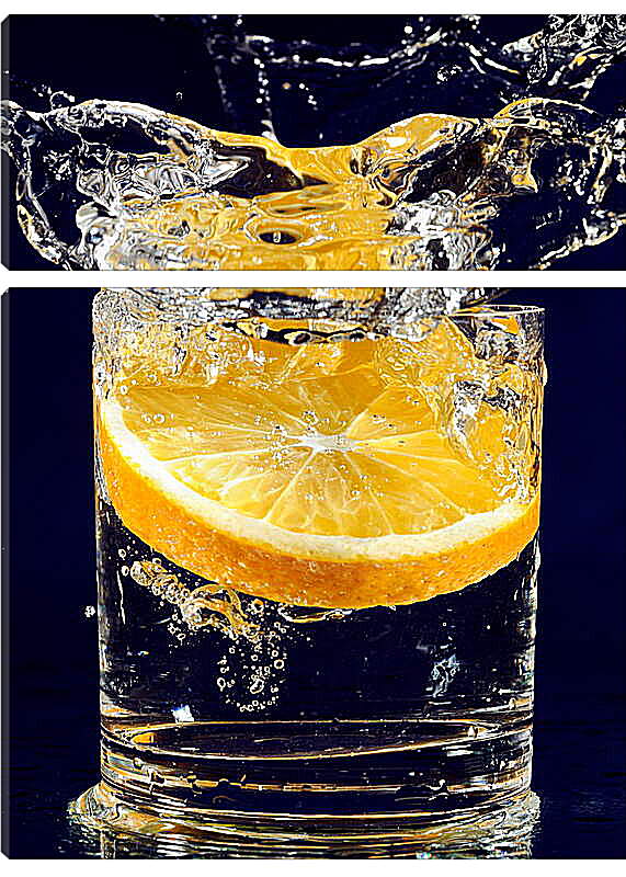 Модульная картина - Апельсин в стакане воды