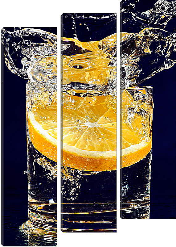 Модульная картина - Апельсин в стакане воды