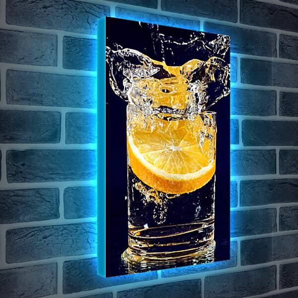 Лайтбокс световая панель - Апельсин в стакане воды