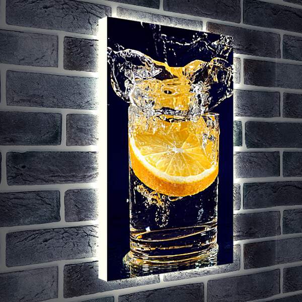 Лайтбокс световая панель - Апельсин в стакане воды