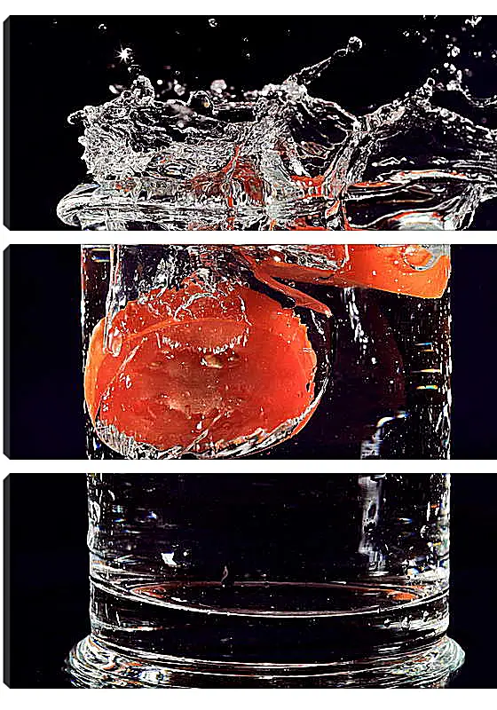 Модульная картина - Помидор в стакане воды