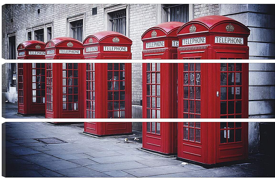 Модульная картина - Красные телефонные будки