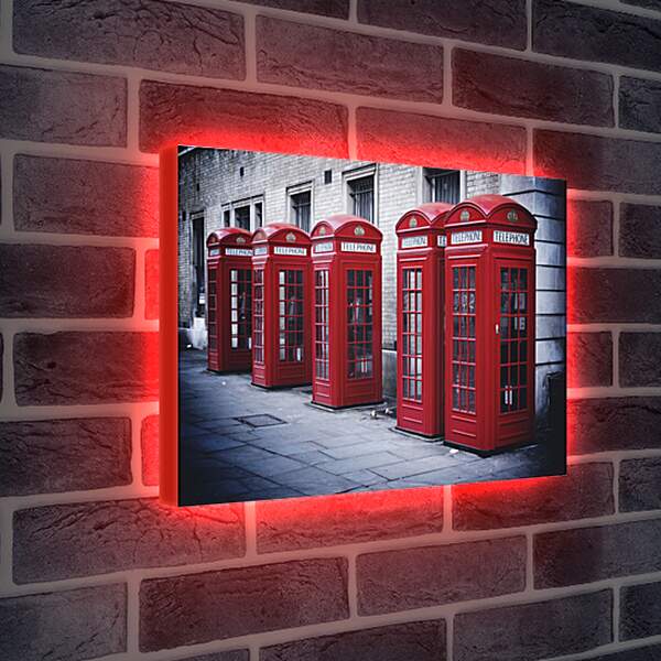 Лайтбокс световая панель - Красные телефонные будки