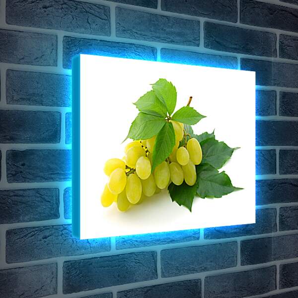 Лайтбокс световая панель - Желтый виноград и листья
