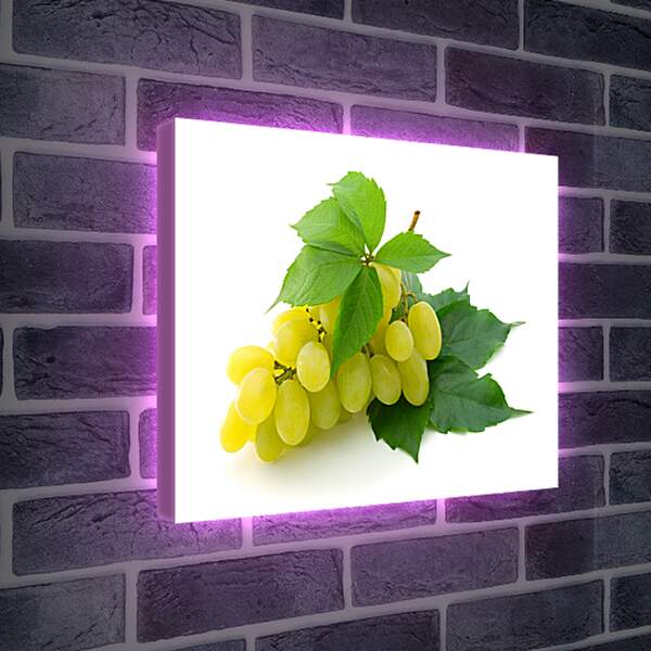 Лайтбокс световая панель - Желтый виноград и листья