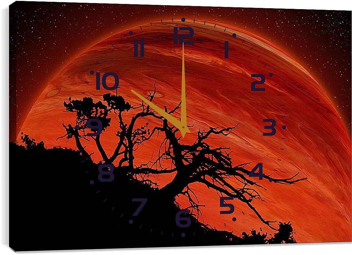 Часы картина - Красная планета
