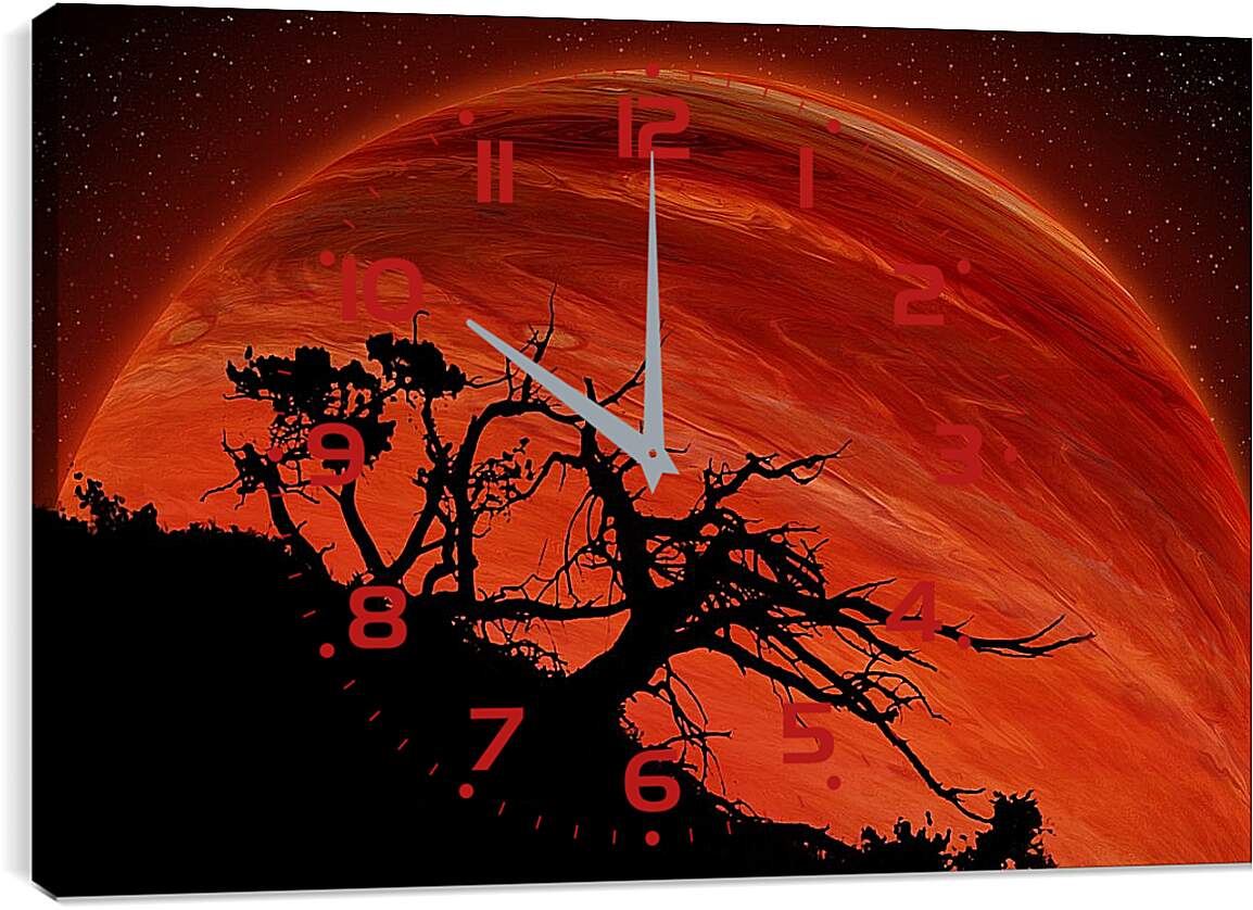 Часы картина - Красная планета