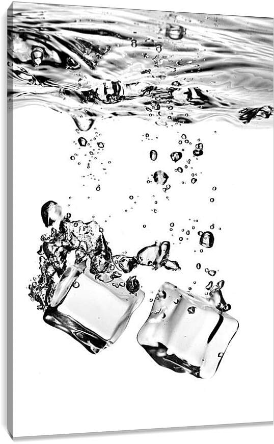 Постер и плакат - Лед в пузырьках воды

