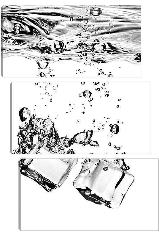 Модульная картина - Лед в пузырьках воды

