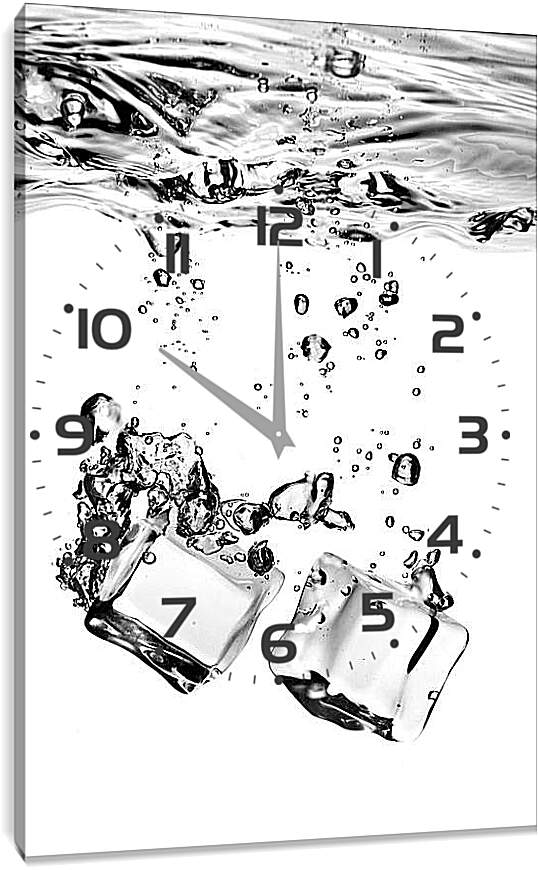 Часы картина - Лед в пузырьках воды
