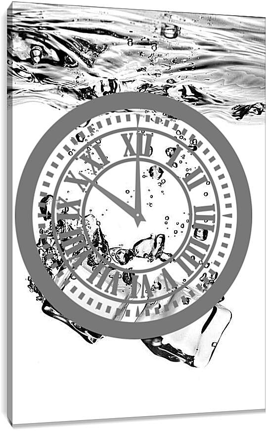 Часы картина - Лед в пузырьках воды
