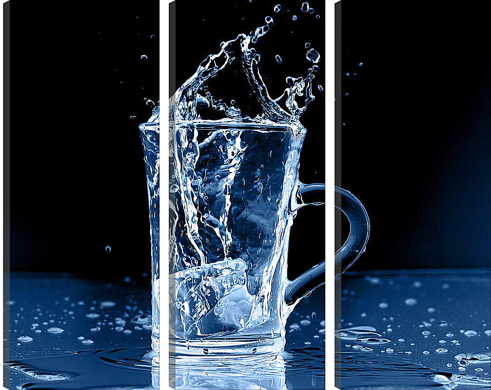 Модульная картина - Лед в стакане воды
