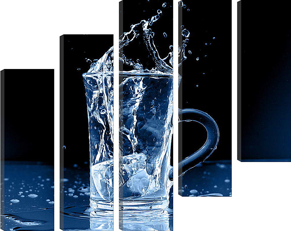 Модульная картина - Лед в стакане воды
