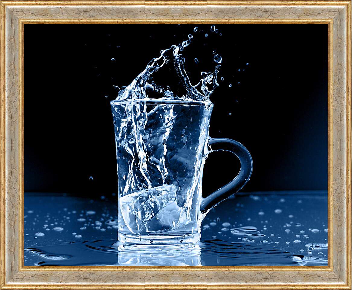 Картина в раме - Лед в стакане воды
