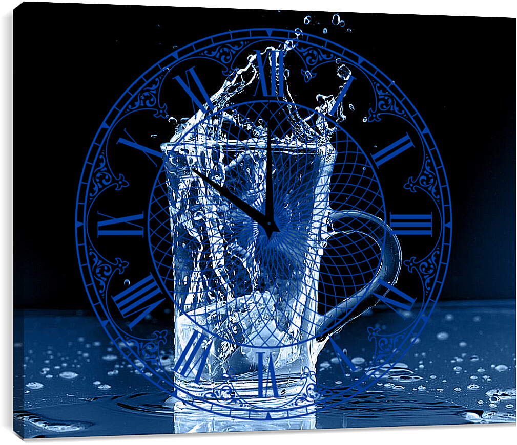 Часы картина - Лед в стакане воды
