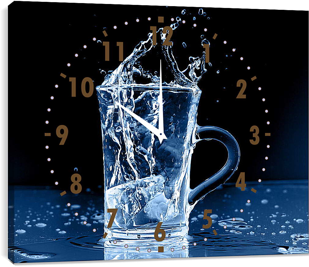 Часы картина - Лед в стакане воды
