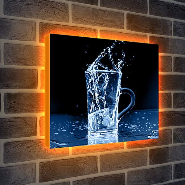 Лайтбокс световая панель - Лед в стакане воды
