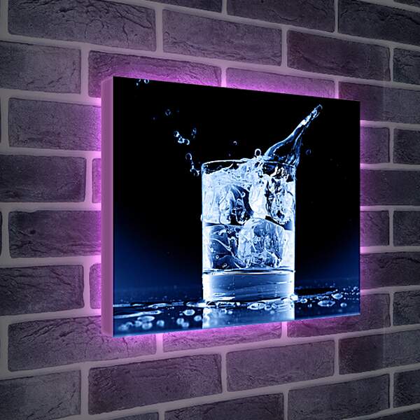 Лайтбокс световая панель - Стакан лед вода
