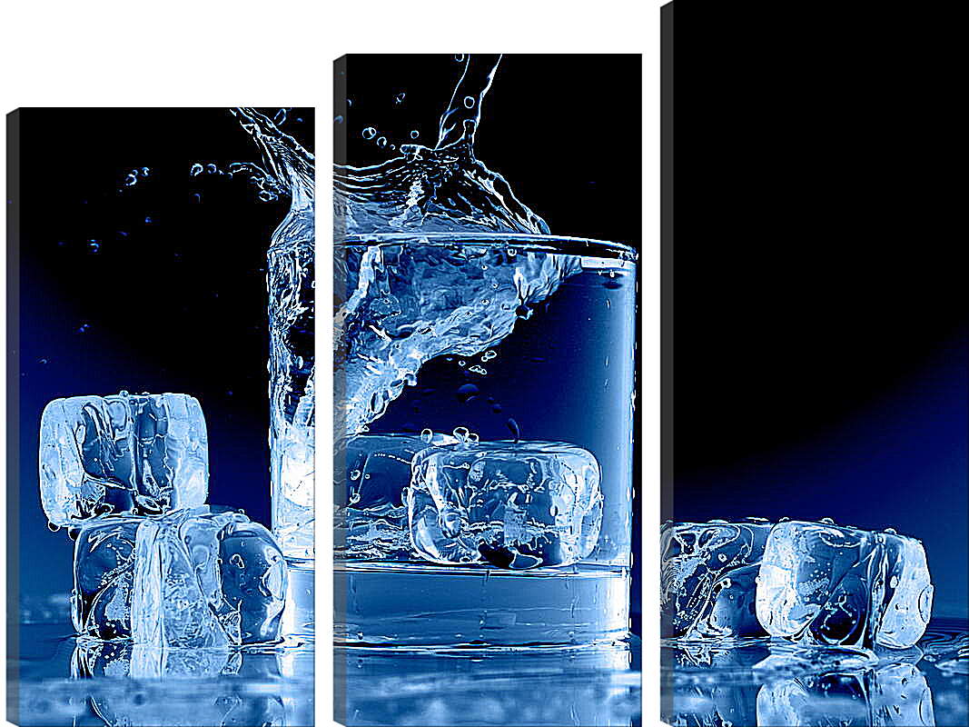 Модульная картина - Лед и брызги воды
