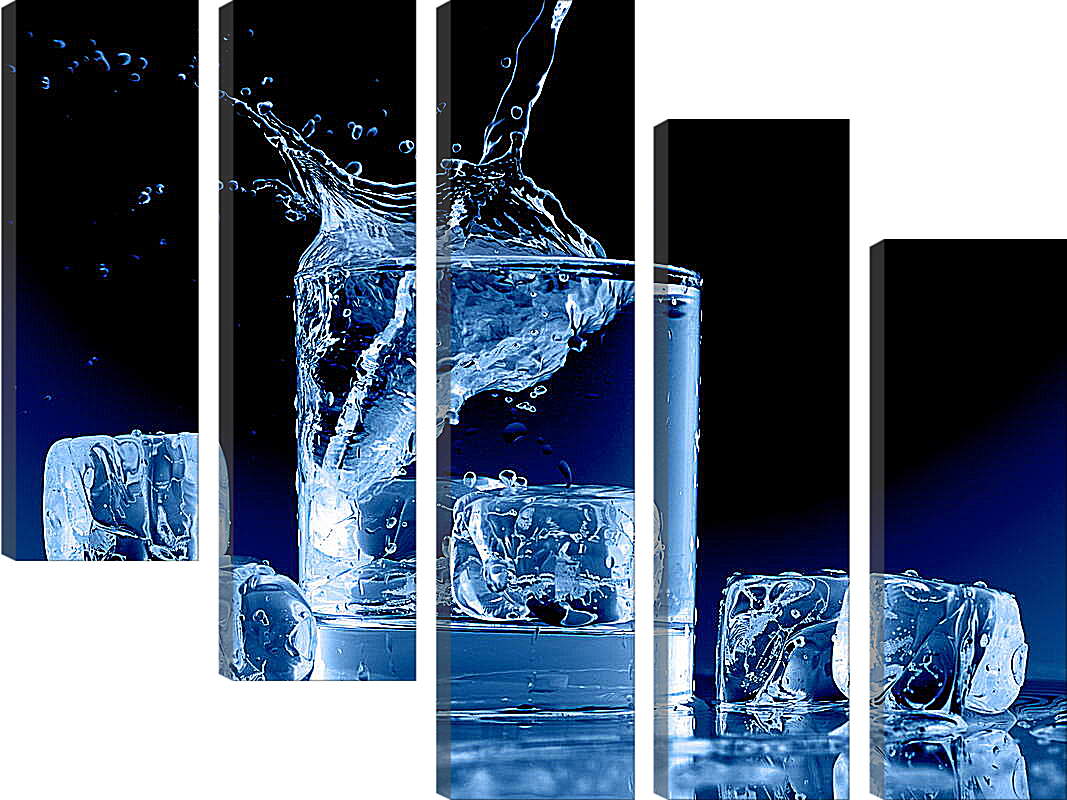 Модульная картина - Лед и брызги воды
