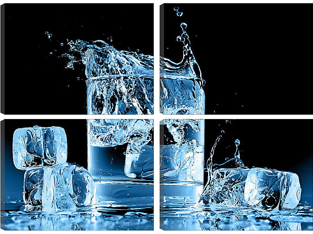 Модульная картина - Кубики льда в воде
