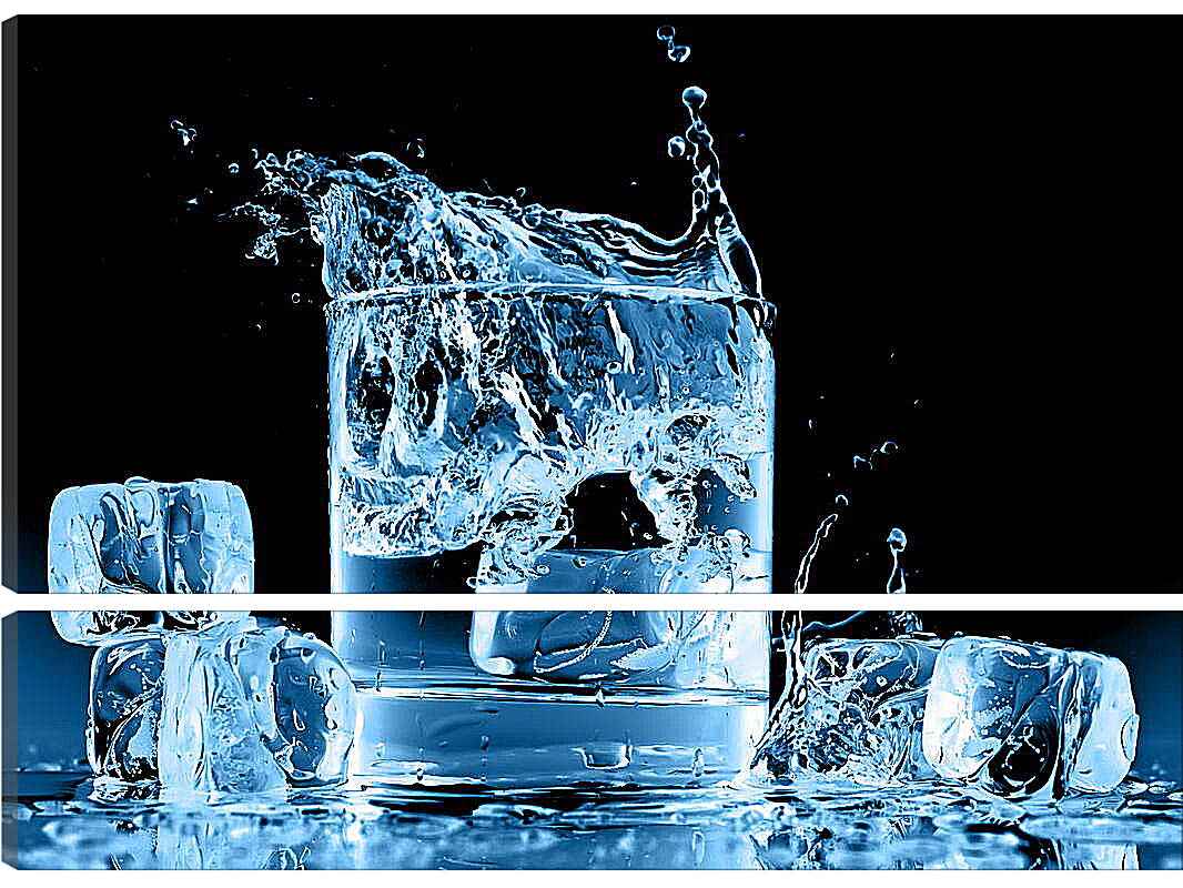 Модульная картина - Кубики льда в воде
