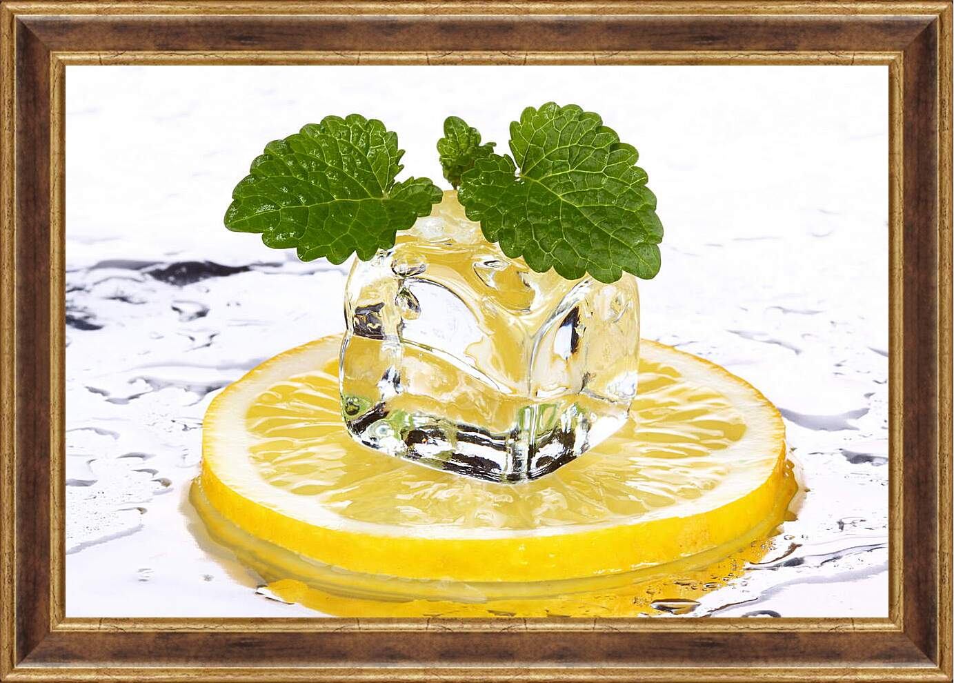 Картина в раме - Лед на лимоне