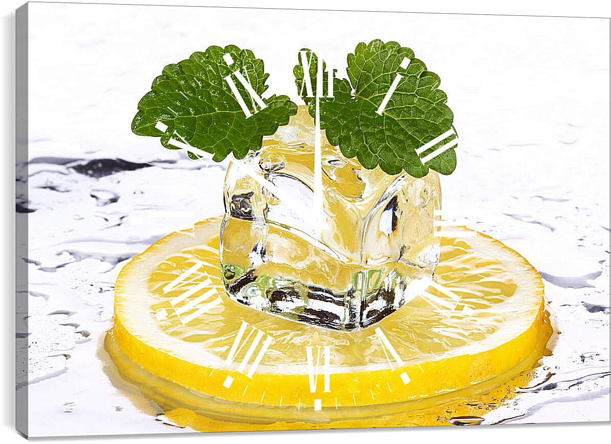 Часы картина - Лед на лимоне