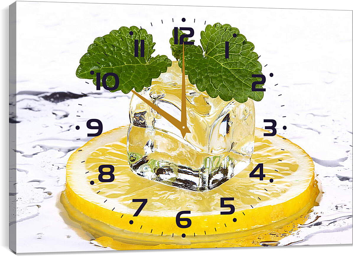 Часы картина - Лед на лимоне