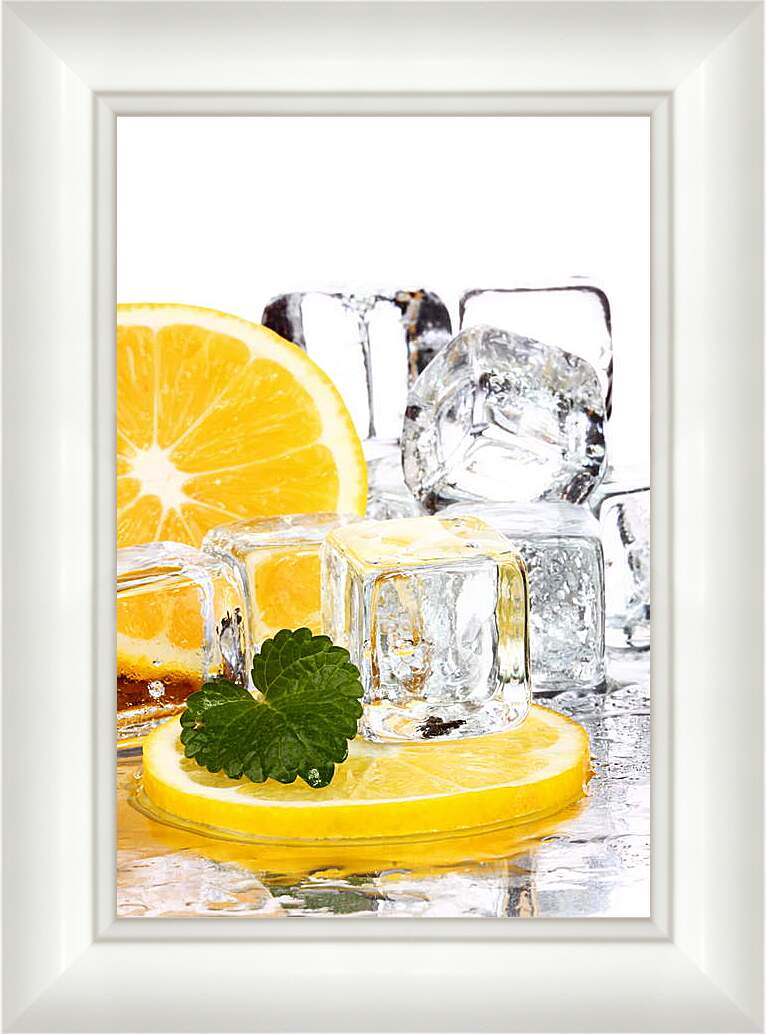 Картина в раме - Лед и лимон