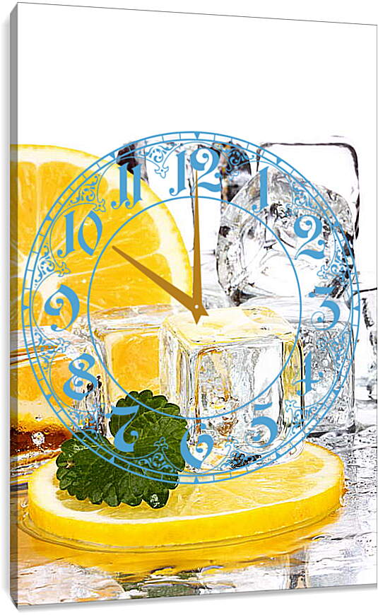 Часы картина - Лед и лимон