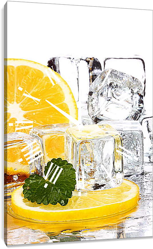 Часы картина - Лед и лимон