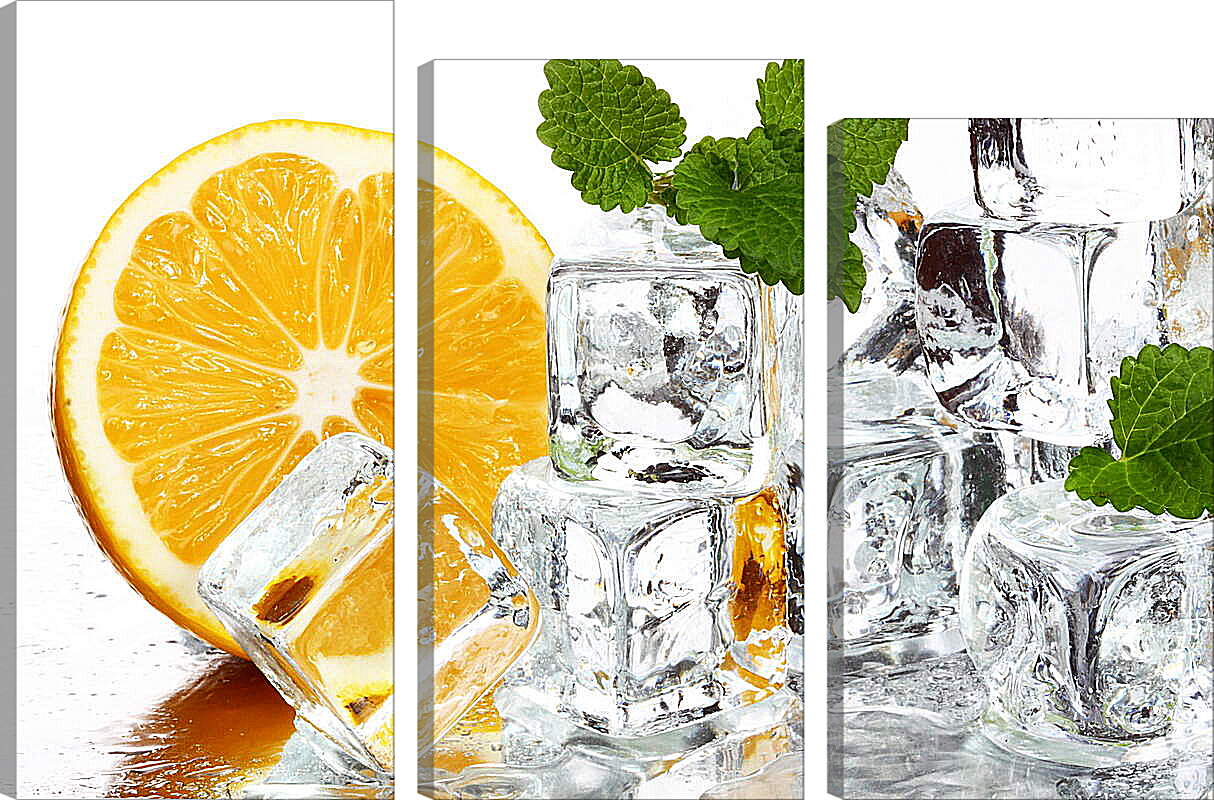 Модульная картина - Апельсин, мята, лед