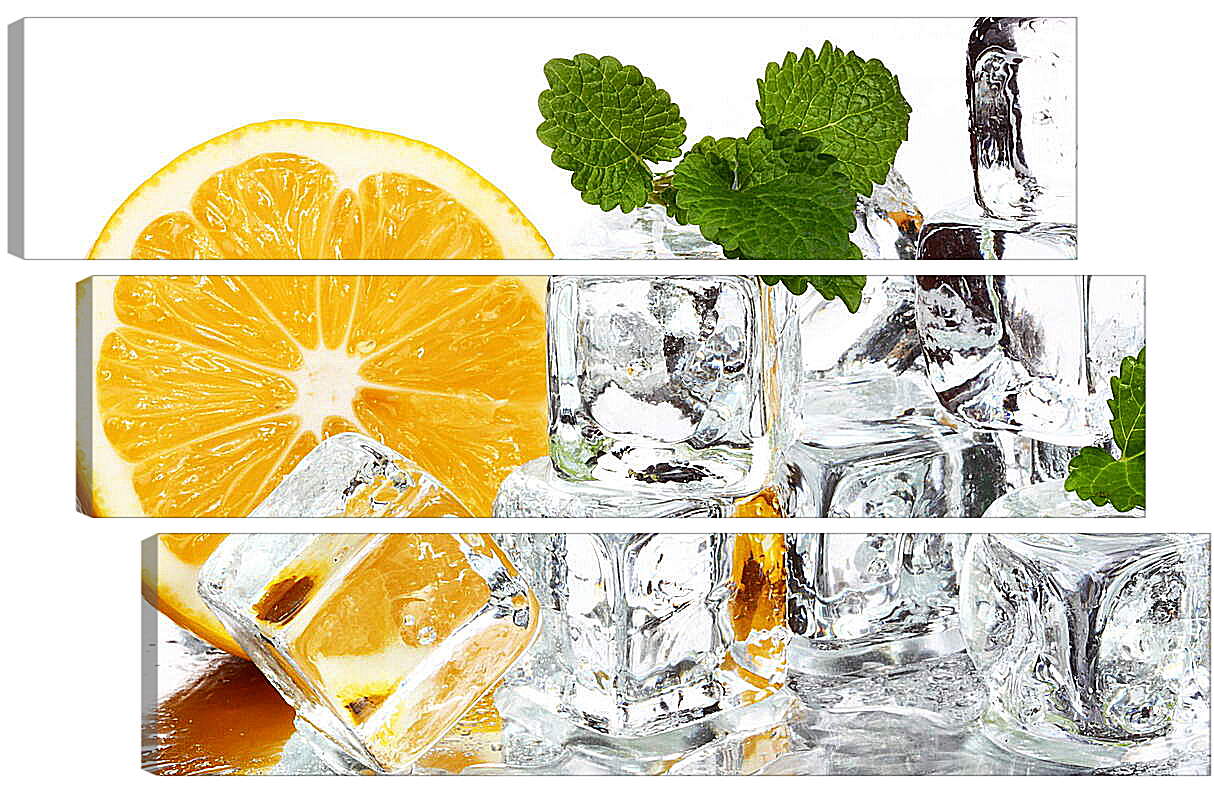 Модульная картина - Апельсин, мята, лед