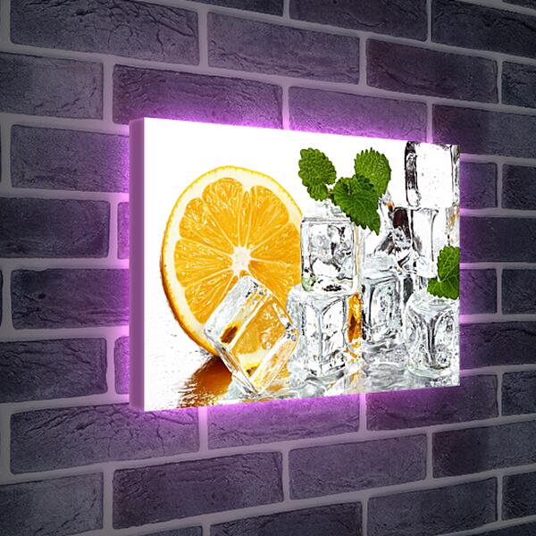 Лайтбокс световая панель - Апельсин, мята, лед