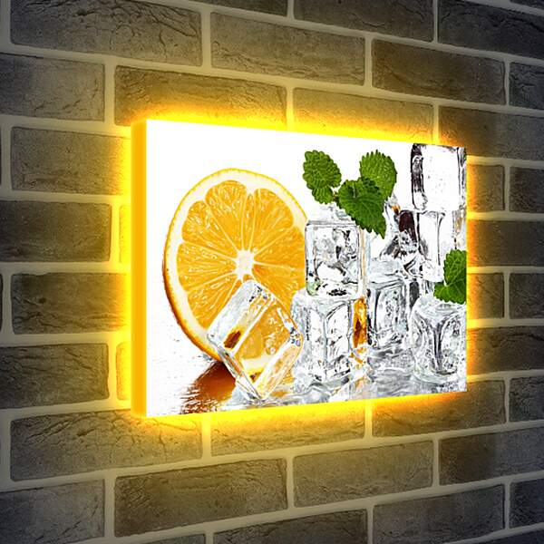 Лайтбокс световая панель - Апельсин, мята, лед