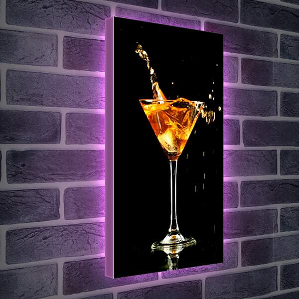 Лайтбокс световая панель - Всплеск в бокале мартини