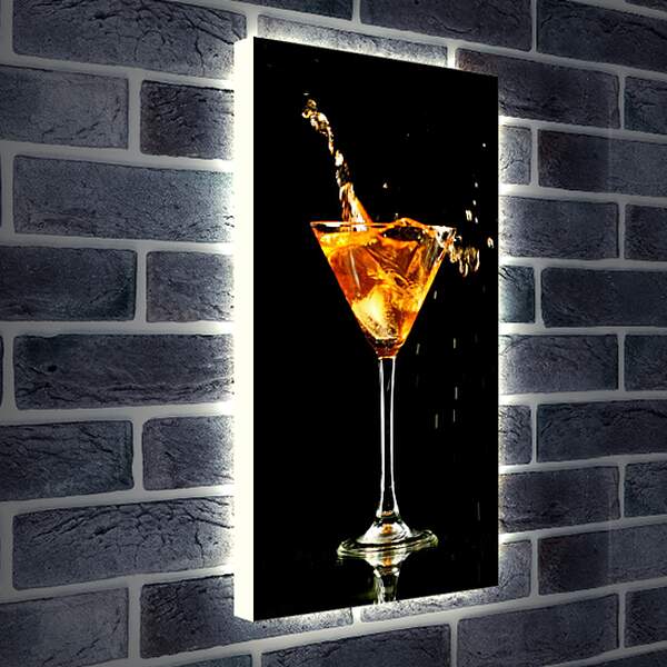 Лайтбокс световая панель - Всплеск в бокале мартини