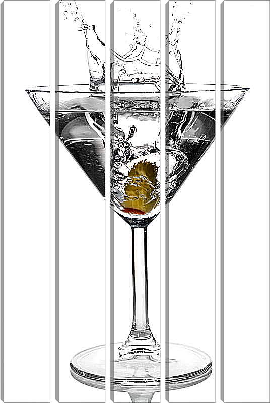 Модульная картина - Бокал мартини всплеск