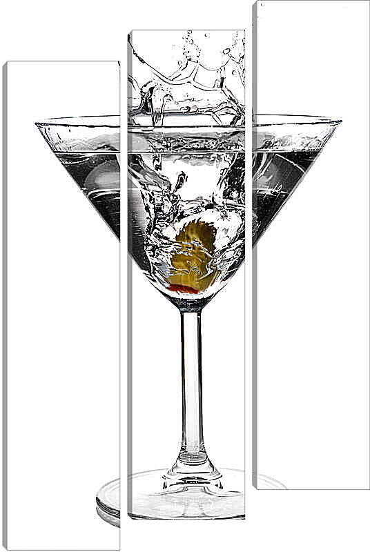 Модульная картина - Бокал мартини всплеск