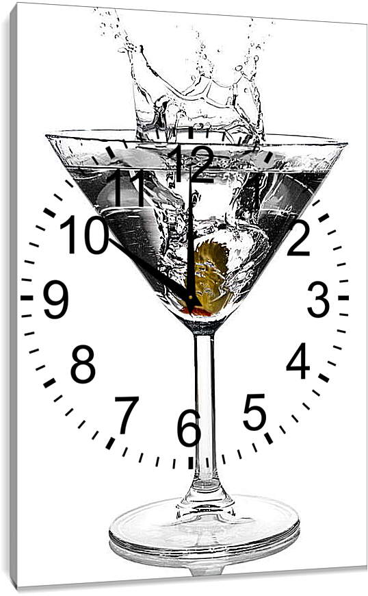 Часы картина - Бокал мартини всплеск