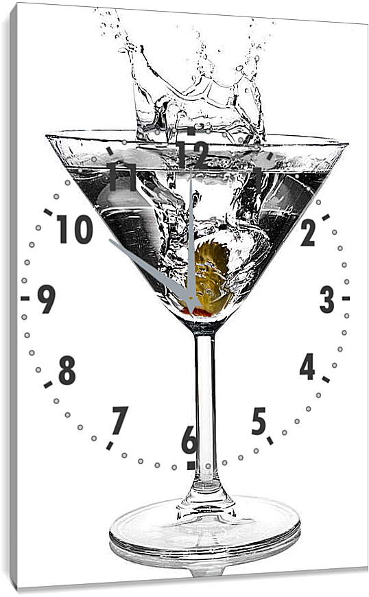 Часы картина - Бокал мартини всплеск